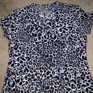Cheetah print scrub top